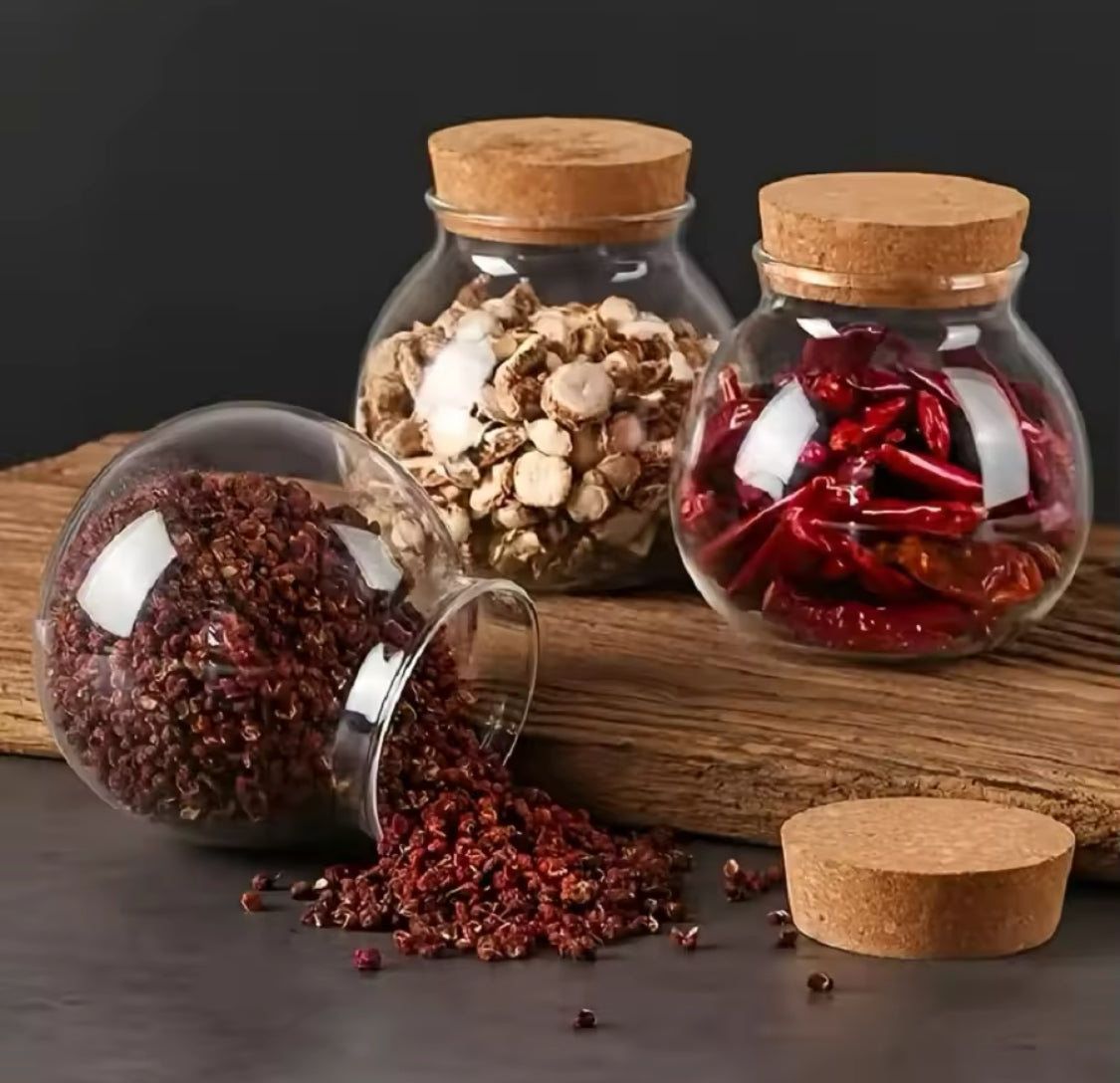 Round Glass Storage Jar With Wooden Cap, Transparent Spherical Glass Food Storage Container, Coffee Beans Storage Bowl Round Glass Storage Jar With Wooden Cap, Transparent Spherical Glass Food Storage Container, Coffee Beans Storage Bowl
